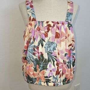 NWT Volcom Girl's Tropical Floral Beach Tank Top - Lined - Girls Xl